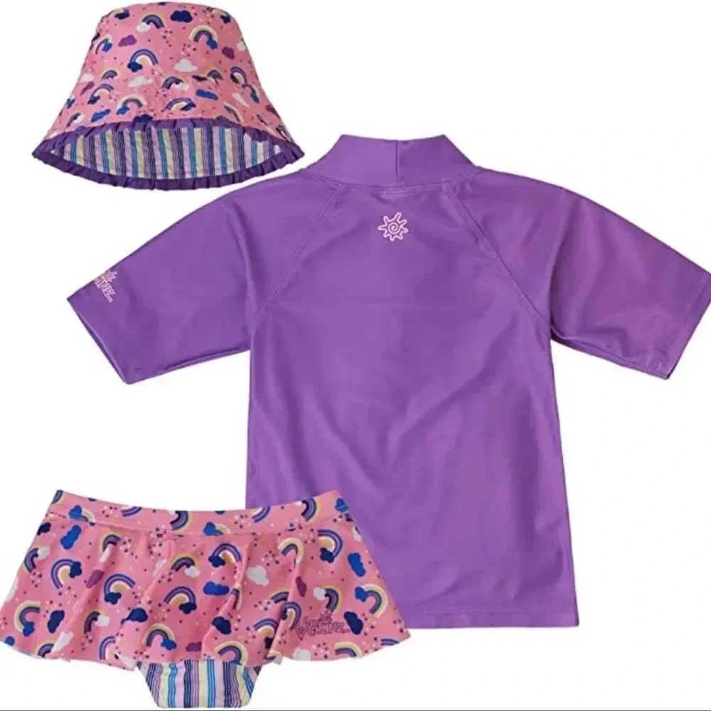 UV Skinz Kids' 3-piece Sunwear Swim Set w Reversible Hat 12-18 Months